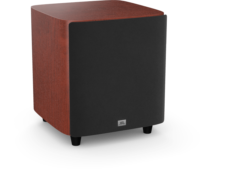 JBL Studio 650P Speaker in Red Wood in Side View with Fabric photo